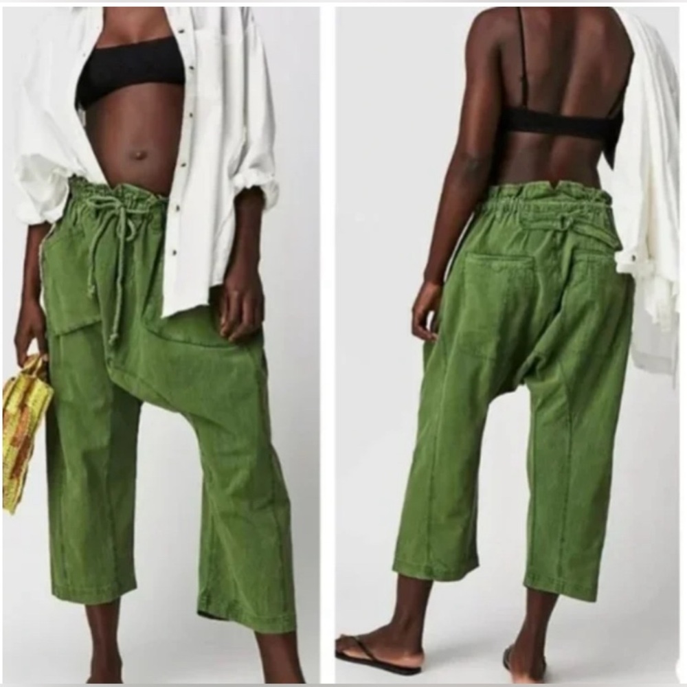 Free People Women's Green Runyon Oversized Solid Pants.  Size xs